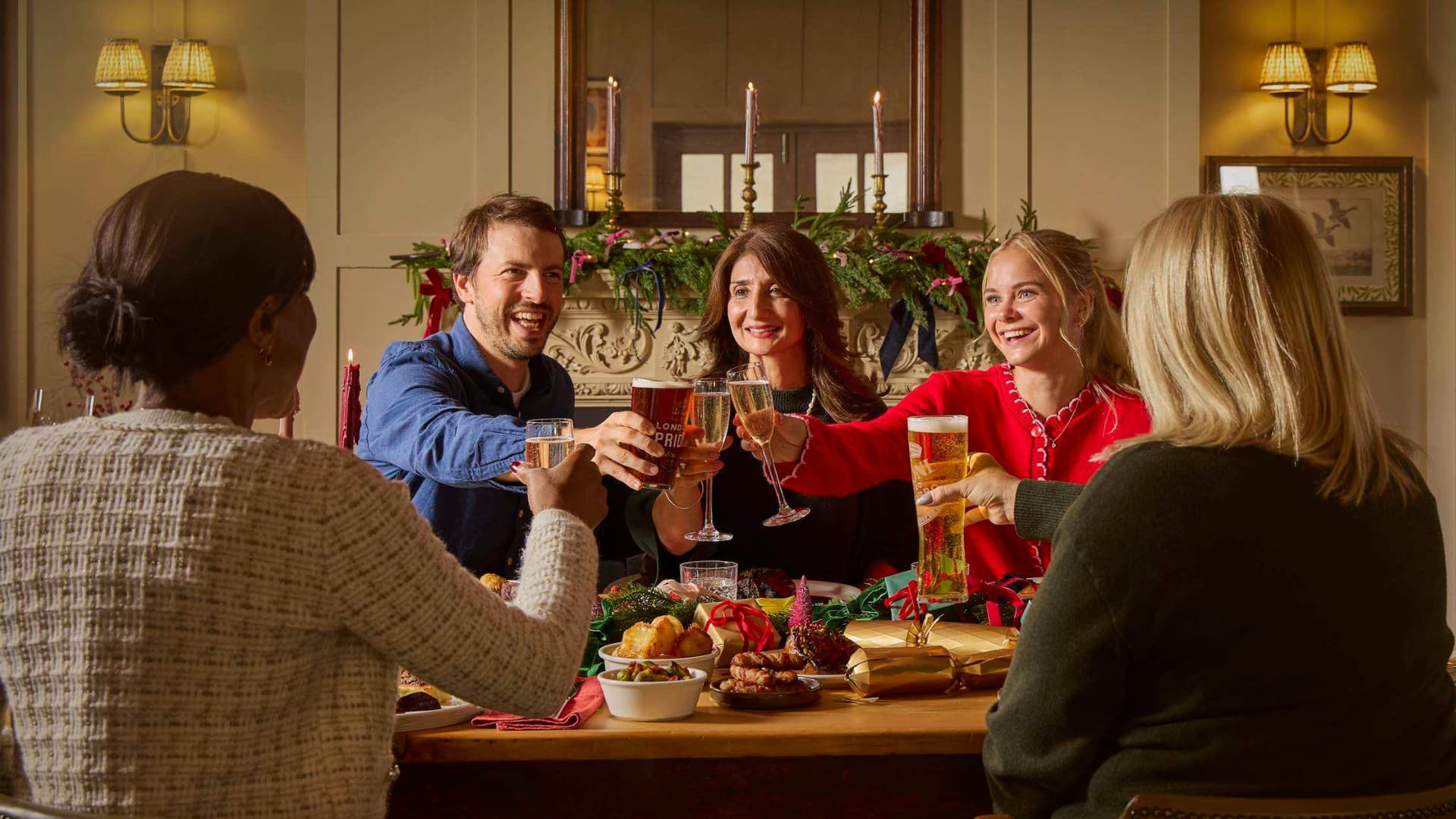 Guests enjoying Christmas Dinner